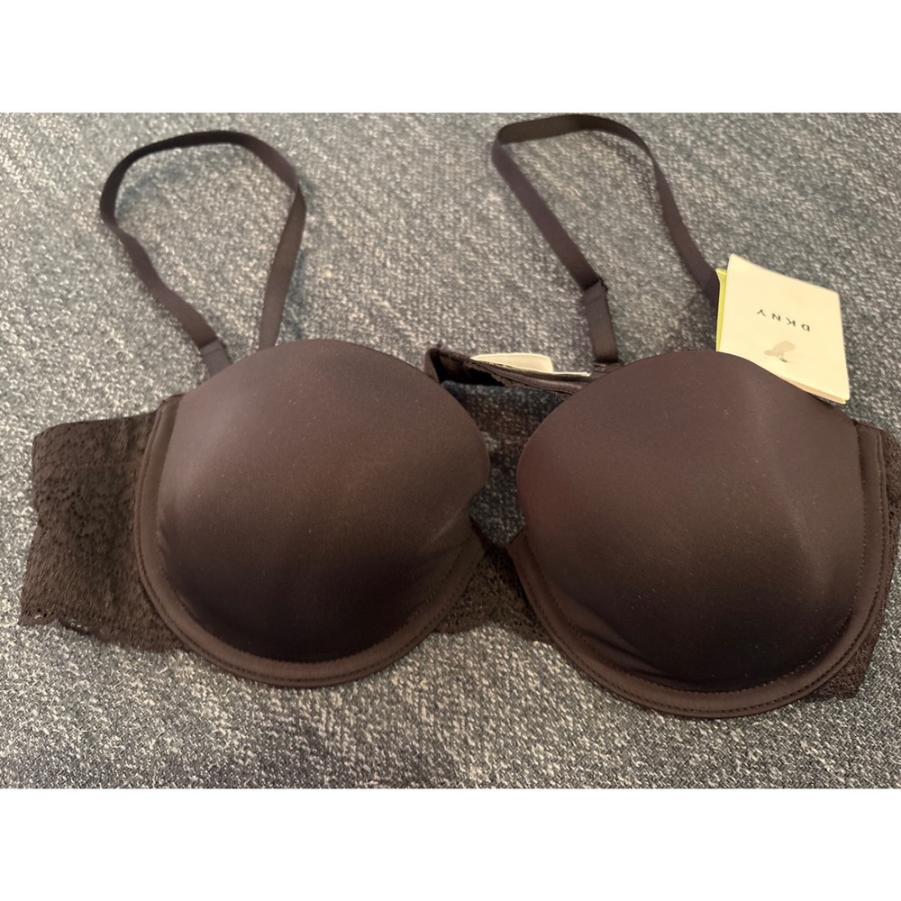 DKNY Litewear Custom Lift Push Up Bra Black Lace Wing 36B DK4049